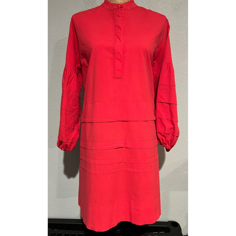 Pomander Place Dress Women XL Red Excellent Tiered Long Sleeve Pleated Y22657T